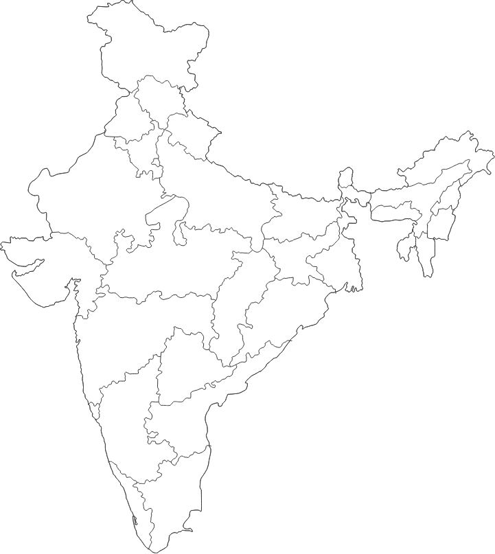 Map of India showing presence